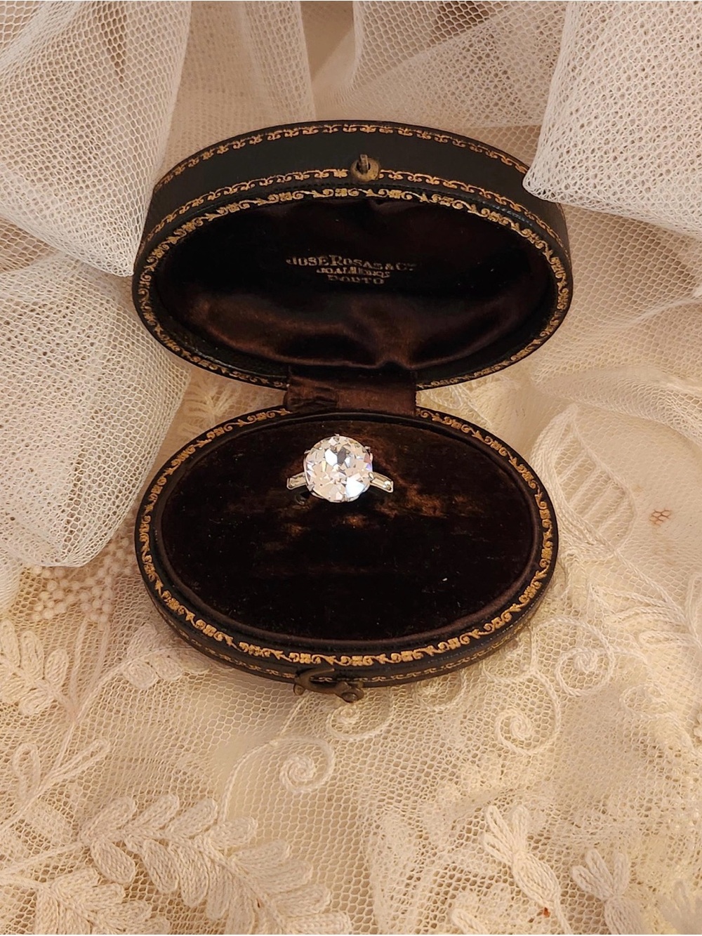 RARE Antique Paste Sterling Silver Foil Backed European Cut Paste Stone
Ring